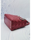 CHRISTIAN DIOR LADY DIOR MEDIUM SIZE IN RED CANNAGE LAMBSKIN LEATHER SHW