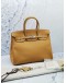 (LIKE NEW) 2016 HERMES BIRKIN 35 TOP HANDLE BAG IN TOGO LEATHER CARAMEL BROWN STAMP X