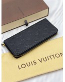 (LIKE NEW) LOUIS VUITTON CLEMENCE ZIPPY WALLET IN BLACK MONOGRAM EMPREINTE LEATHER -FULL SET-