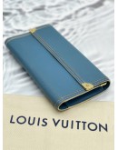 LOUIS VUITTON PORTE TRESOR INTERNATIONAL WALLET IN BLUE SUHALI LEATHER