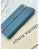 LOUIS VUITTON PORTE TRESOR INTERNATIONAL WALLET IN BLUE SUHALI LEATHER