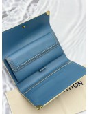 LOUIS VUITTON PORTE TRESOR INTERNATIONAL WALLET IN BLUE SUHALI LEATHER