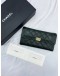 CHANEL BOY LONG FLAP WALLET IN DARK GREEN CAVIAR LEATHER