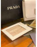 (BRAND NEW) PRADA WHITE SAFFIANO LEATHER FIOCCO BOW LONG WALLET -FULL SET-