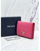 PRADA TRI-FOLD WALLET IN PINK SAFFIANO LEATHER