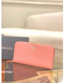 (BRAND NEW) PRADA PINK SAFFIANO LEATHER ZIP LONG WALLET -FULL SET-