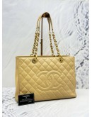 2013 CHANEL GST GRAND SHOPPING TOTE BAG IN BEIGE CAVIAR LEATHER