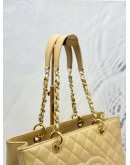 2013 CHANEL GST GRAND SHOPPING TOTE BAG IN BEIGE CAVIAR LEATHER