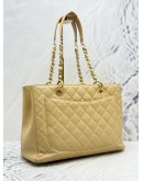 2013 CHANEL GST GRAND SHOPPING TOTE BAG IN BEIGE CAVIAR LEATHER