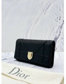 CHRISTIAN DIOR DIORAMA WALLET ON CHAIN IN BLACK PEBBLED LEATHER