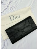 CHRISTIAN DIOR DIORAMA WALLET ON CHAIN IN BLACK PEBBLED LEATHER