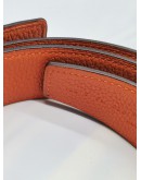 HERMES H AU CARRE BUCKLE & BROWN & ORANEG REVERSIBLE LEATHER BELT SIZE 105-FULL SET-