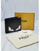 FENDI ELITE MONSTER EYES INLAY BI-FOLD WALLET IN BLACK -FULL SET- 