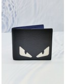 FENDI ELITE MONSTER EYES INLAY BI-FOLD WALLET IN BLACK -FULL SET- 