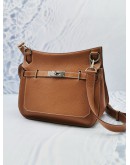 (LIKE NEW) HERMES JYPSIERE 28 CAMERAL BROWN TOGO LEATHER WITH STRAP IN PALADIUM HARDWARE