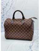 (LIKE NEW) LOUIS VUITTON SPEEDY 30 IN BROWN DAMIER EBENE CANVAS HANDLE BAG 