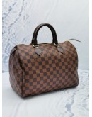 (LIKE NEW) LOUIS VUITTON SPEEDY 30 IN BROWN DAMIER EBENE CANVAS HANDLE BAG 