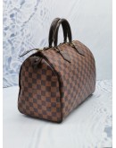 (LIKE NEW) LOUIS VUITTON SPEEDY 30 IN BROWN DAMIER EBENE CANVAS HANDLE BAG 