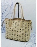 (UNUSED) 2024 MCM MEDIUM LIZ REVERSIBLE TOTE BAG WITH SIGNATURE PRINT CANVAS  