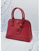 (UNUSED) PRADA HOT RED SAFFIANO LUX LEATHER HANDLE BAG 