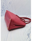 (UNUSED) PRADA HOT RED SAFFIANO LUX LEATHER HANDLE BAG 