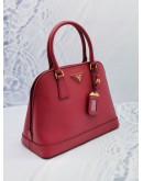 (UNUSED) PRADA HOT RED SAFFIANO LUX LEATHER HANDLE BAG 