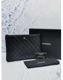 2016 CHANEL GABRILLE O CASE IN BLACK LAMBSKIN LEATHER POUCH -FULL SET-