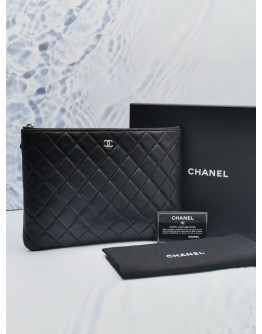 2016 CHANEL GABRILLE O CASE IN BLACK LAMBSKIN LEATHER POUCH -FULL SET-