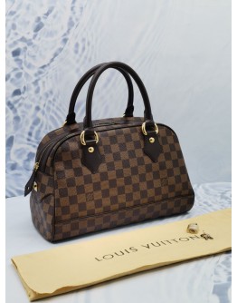 LOUIS VUITTON BROWN DAMIER EBENE CANVAS DUOMO HANDLE BAG 