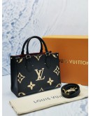 (LIKE NEW) 2023 MICROCHIP LOUIS VUITTON ONTHEGO PM BICOLOR MONOGRAM EMPREINTE LEATHER WITH STRAP -FULL SET-