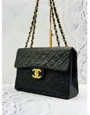 (SALE) 1996 CHANEL CLASSIC MAXI FLAP BAG IN BLACK LAMBSKIN LEATHER