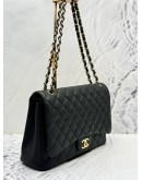 (SALE) 2014 CHANEL CLASSIC MAXI DOUBLE FLAP BAG IN BLACK CAVIAR LEATHER