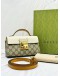 (UNUSED) GUCCI PADLOCK MINI CROSSBODAY BAG IN BEIGE GG SUPREME CANVAS AND WHITE YELLOW LEATHER -FULL SET-