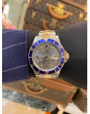 (LIKE NEW) 2001 ROLEX SUBMARINER REF 16613 DATE BLUE DIAMOND ICE GREY DIAL 40MM AUTOMATIC WATCH