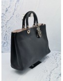 2012 CHRISTIAN DIOR DIORISSIMO BLACK CALFSKIN LEATHER LARGE TOTE BAG 