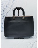 2012 CHRISTIAN DIOR DIORISSIMO BLACK CALFSKIN LEATHER LARGE TOTE BAG 