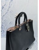 2012 CHRISTIAN DIOR DIORISSIMO BLACK CALFSKIN LEATHER LARGE TOTE BAG 