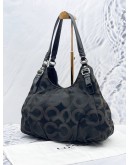 (SALE) COACH MADISON HOBO SHOULDER BAG IN BLACK BROWN CC SIGNATURE CANVAS AND BLACK LEATHER