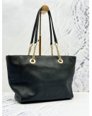 (SALE) COACH TURNLOCK MEDIUM TOTE SHOULDER BAG IN BLACK PEBBLED LEATHER