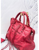 (SALE) BALENCIAGA CLASSIC VELO SHOULDER BAG IN PINK AGED CALFSKIN LEATHER