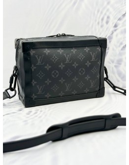 (SALE) 2023 LOUIS VUITTON SOFT TRUNK CROSSBODY BAG IN BLACK MONOGRAM ECLIPSE CANVAS AND COWHIDE LEATHER 