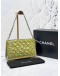 (SALE) 2010 CHANEL LUCKY SYMBOLS POUCH BAG IN SOFT GREEN EMBOSSED PATENT LEATHER 