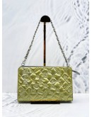 (SALE) 2010 CHANEL LUCKY SYMBOLS POUCH BAG IN SOFT GREEN EMBOSSED PATENT LEATHER 