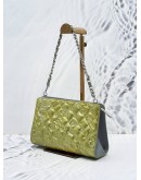 (SALE) 2010 CHANEL LUCKY SYMBOLS POUCH BAG IN SOFT GREEN EMBOSSED PATENT LEATHER 