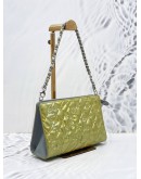 (SALE) 2010 CHANEL LUCKY SYMBOLS POUCH BAG IN SOFT GREEN EMBOSSED PATENT LEATHER 