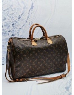 LOUIS VUITTON SPEEDY BANDOULIERE 40 BROWN MONOGRAM CANVAS WITH ADJUSTABLE STRAP 