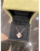 (UNUSED) 2023 VCA VAN CLEEF & ARPELS VINTAGE ALHAMBRA PENDANT NECKLACE 18K 750 WHITE GOLD 