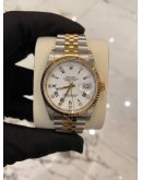 ROLEX DATEJUST 36 REF 16233 DIAMOND HALF 18K 750 YELLOW GOLD 36MM AUTOMATIC WATCH -FULL SET-