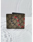 GUCCI GG SUPREME CANVAS SNAKE PRINT COMPACT BI-FOLD WALLET -FULL SET-