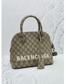 GUCCI X BALENCIAGA GG SUPREME CANVAS SMALL VILLE TOP HANDLE BAG 